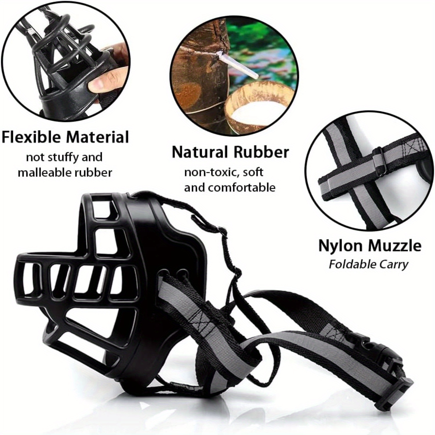 Dog Muzzle, Small Medium Large Dogs, Soft Cage Muzzle Prevent Biting