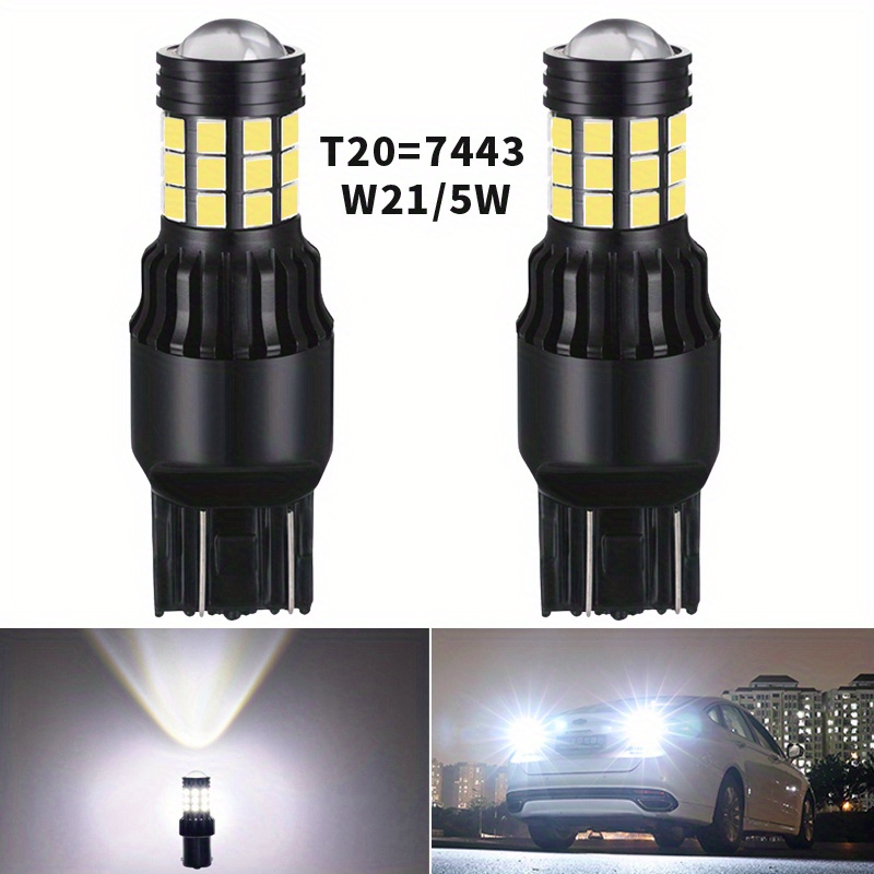 2x T20 LED Bulb Super Bright 7443 W21/5W WY21/5W 7440 7440NA W21W Light  Bulbs Backup Reverse Turn Signal Tail Parking DRL Brake Lights White Red  Amber