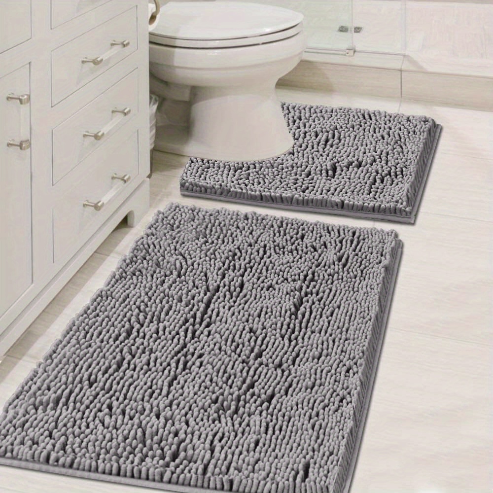 Chenille Bathroom Rugs Bath Mat Machine Washable Non Skid 20 x 32