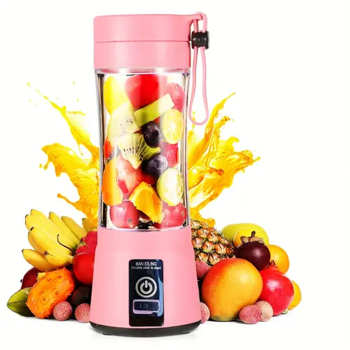 1pc 380ml portable blender with 6 blades rechargeable usb personal size blender for shakes and smoothies traveling fruit veggie juicer cup