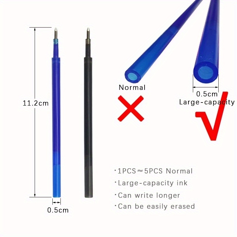 Large Capacity Ink Erasable Gel Pen with Refill Set Automatic Office School  Writing Stationery Black/Blue/Red Magic Erasable Pen