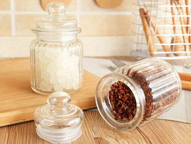 Vertical Stripes Storage Jar Candy Jars With Lids Food - Temu