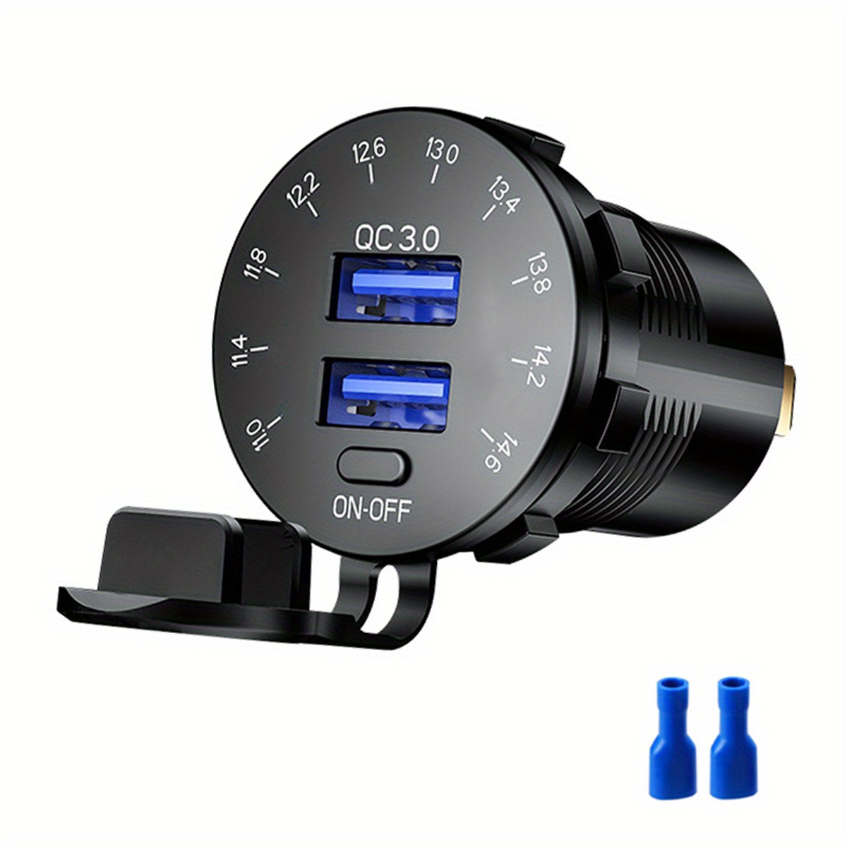 12v 24v Qc Dual Usb Car Multi Function Car Fast Charging Charger  Waterproof With Led Streamer Voltage Display On Off Switch Suitable For Car  Rv Save Money On Temu