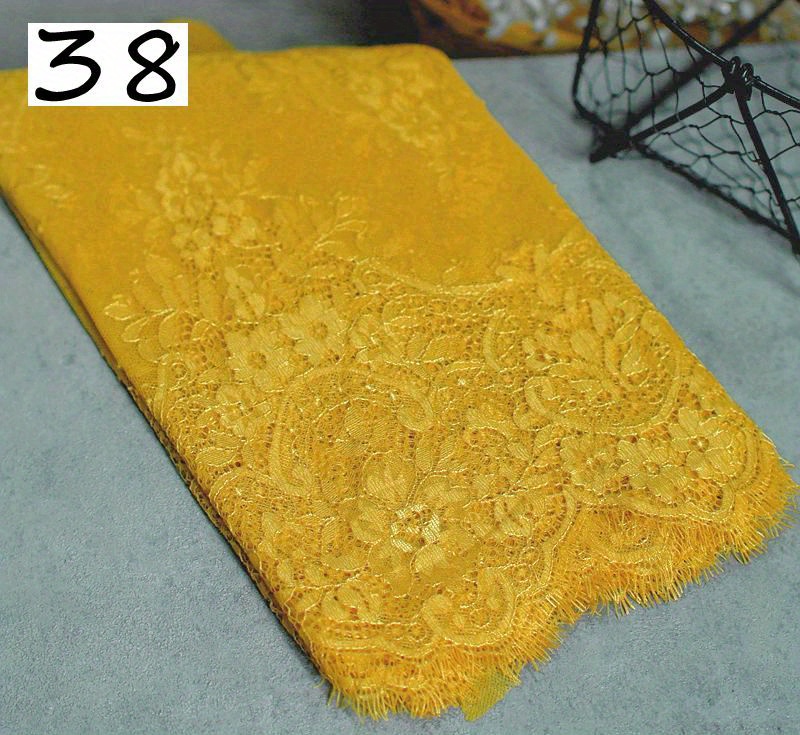 13.5 Inch Wide By 3 Yard Length Eyelash Lace Fabric With Floral Pattern Pure White Lace Ribbon With Bit Stretchy For Craft Sewing Diy Wedding Dress Home Decorations I5056584327