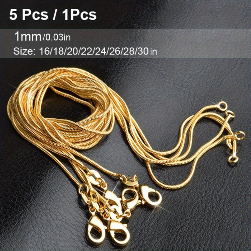 Snake Chain Necklace 18 in - Gold