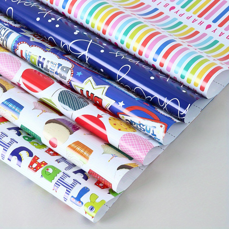 10pcs New Baby Cartoon Gift Wrapping Paper Boy and Girl Birthday