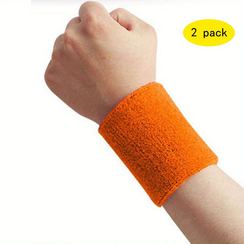 2pcs Black Yellow Sport Wrist Wrap Bandage Fits Baseball Basketball Running