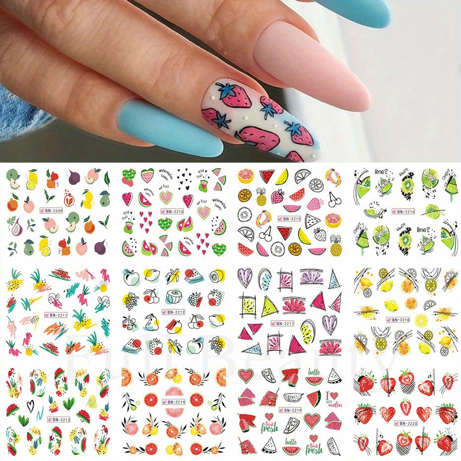 Cute Animation Nail Stickers Set Plastic Nail Decals Perfect - Temu