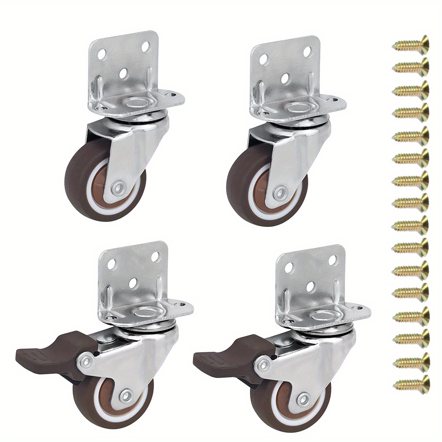 Heavy Duty Casters Lockable Bearing Plate Caster Wheels With - Temu