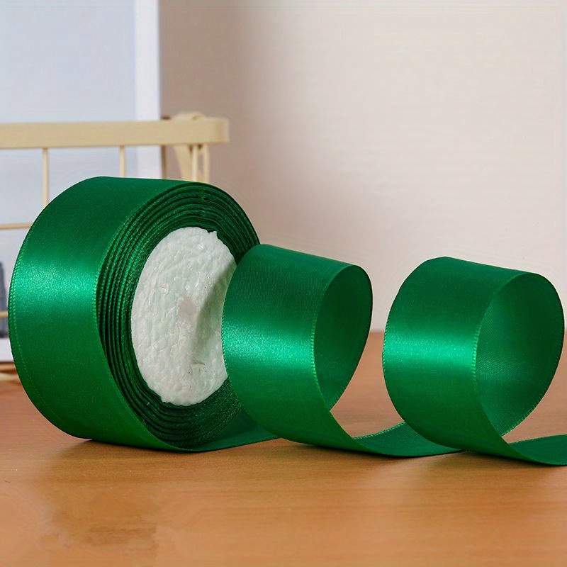  Solid Color Green Satin Ribbon, 1-1/2 Inches x 25