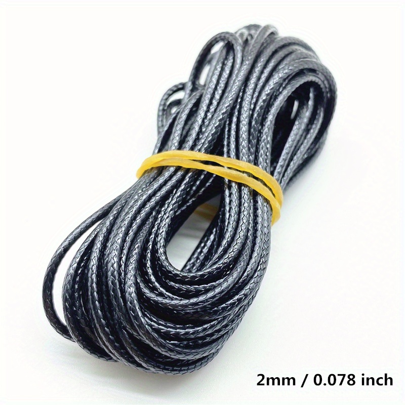 uxcell 5mm Waxed Polyester String Cord 36M (40-Yards) Beading Thread  Crafting Rope for Jewelry Making Bracelet Necklace Weaving, Black