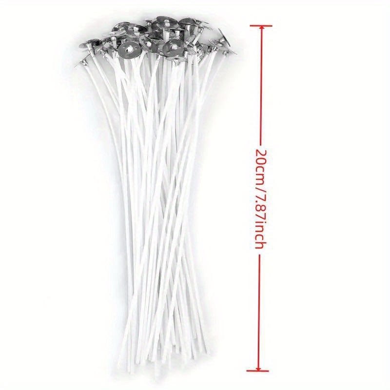 100Pcs Pre Waxed Candle Making Wicks With Sutainers Long 15cm Wick Craft  Tabbed