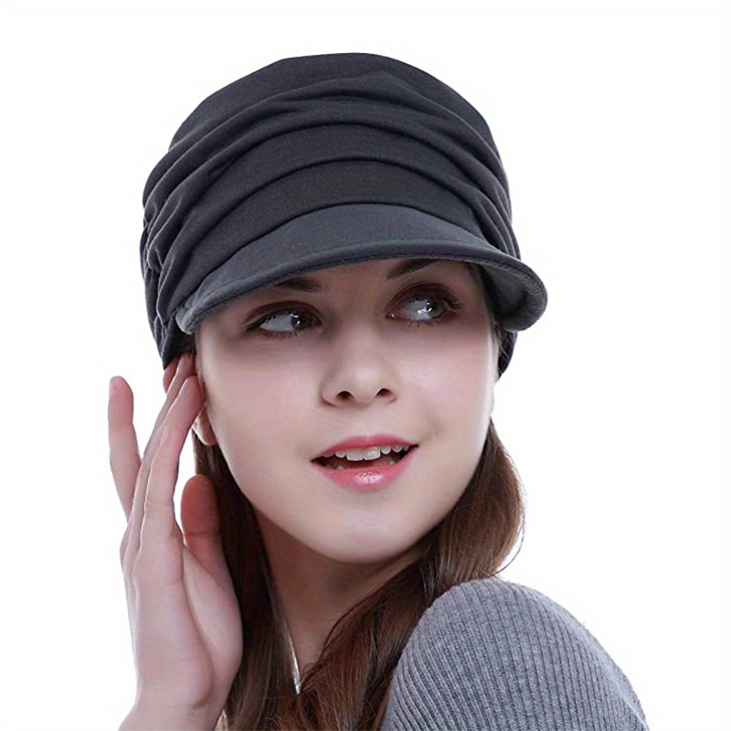 Korean Style Newsboy Hat Lightweight Ruched Soft Brim Flat Fold Casual  Elastic Sports Beret For Women - Temu