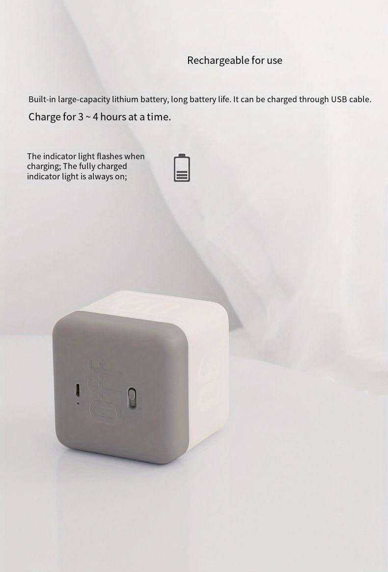 USB Rechargeable LED Cube Night Light