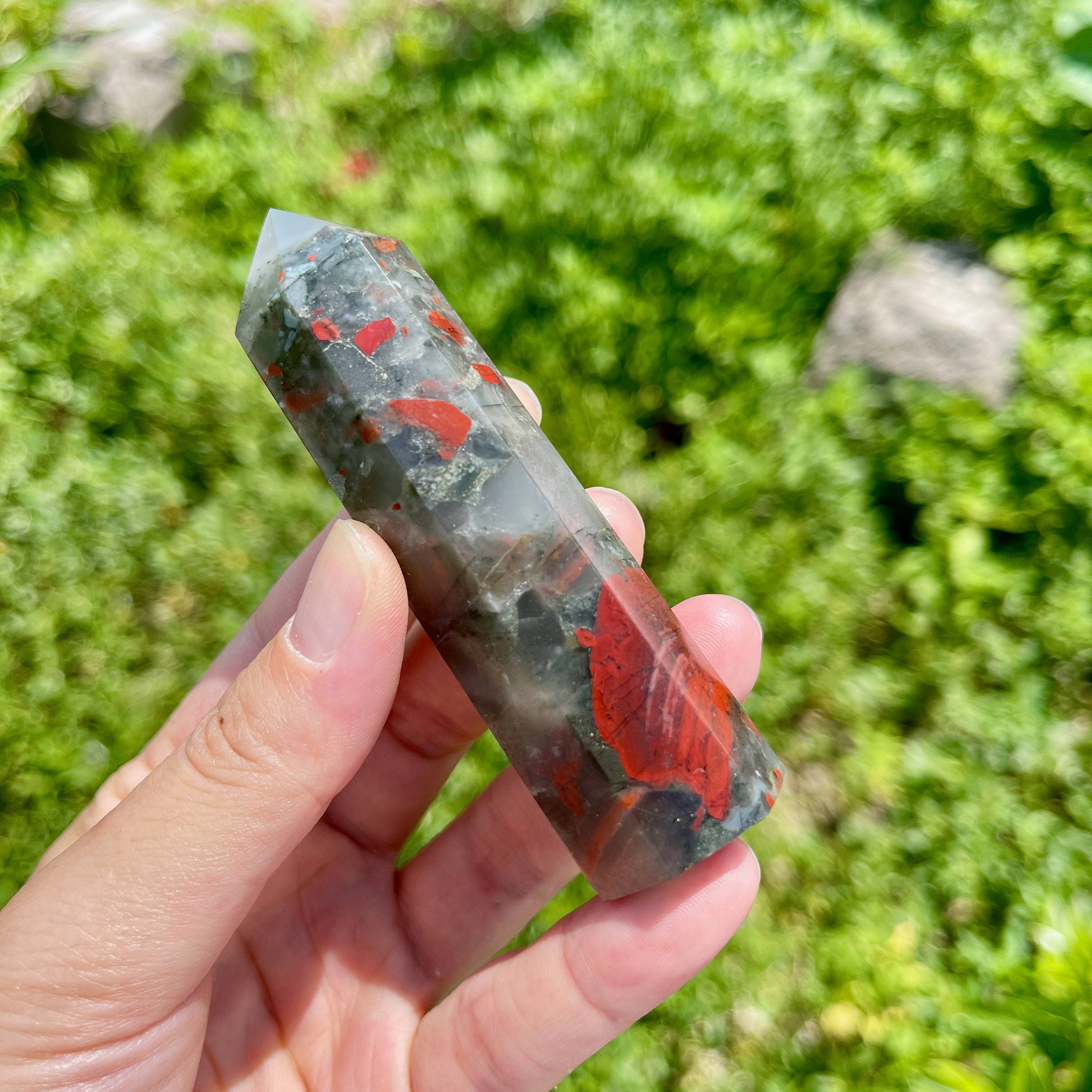 Bloodstone Tower, Healing Crystal Tower, Decorative Gift, African