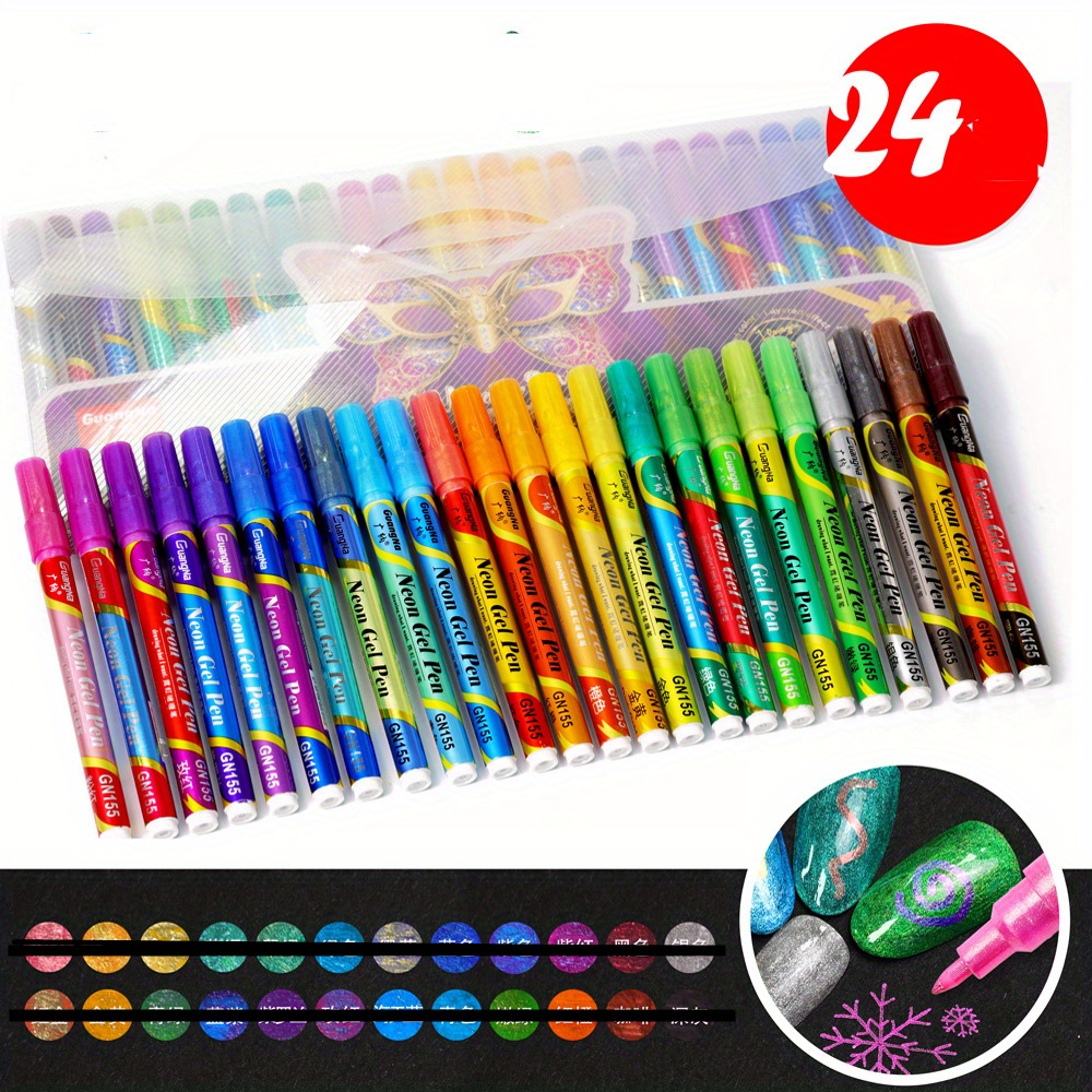 12/18/24 Color Neon Gel Pen, Suitable For Writing Painting Drawing