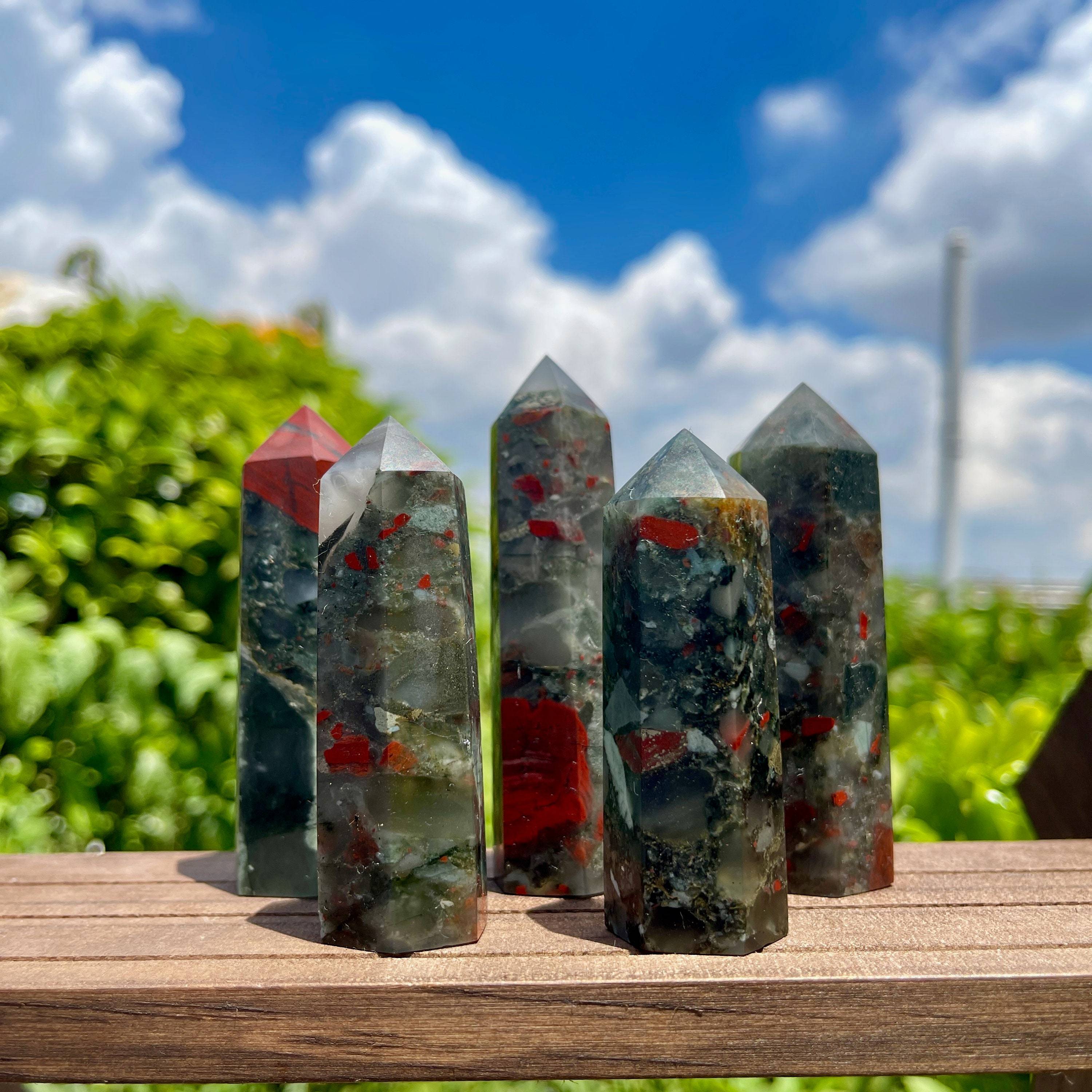 Bloodstone Tower, Healing Crystal Tower, Decorative Gift, African