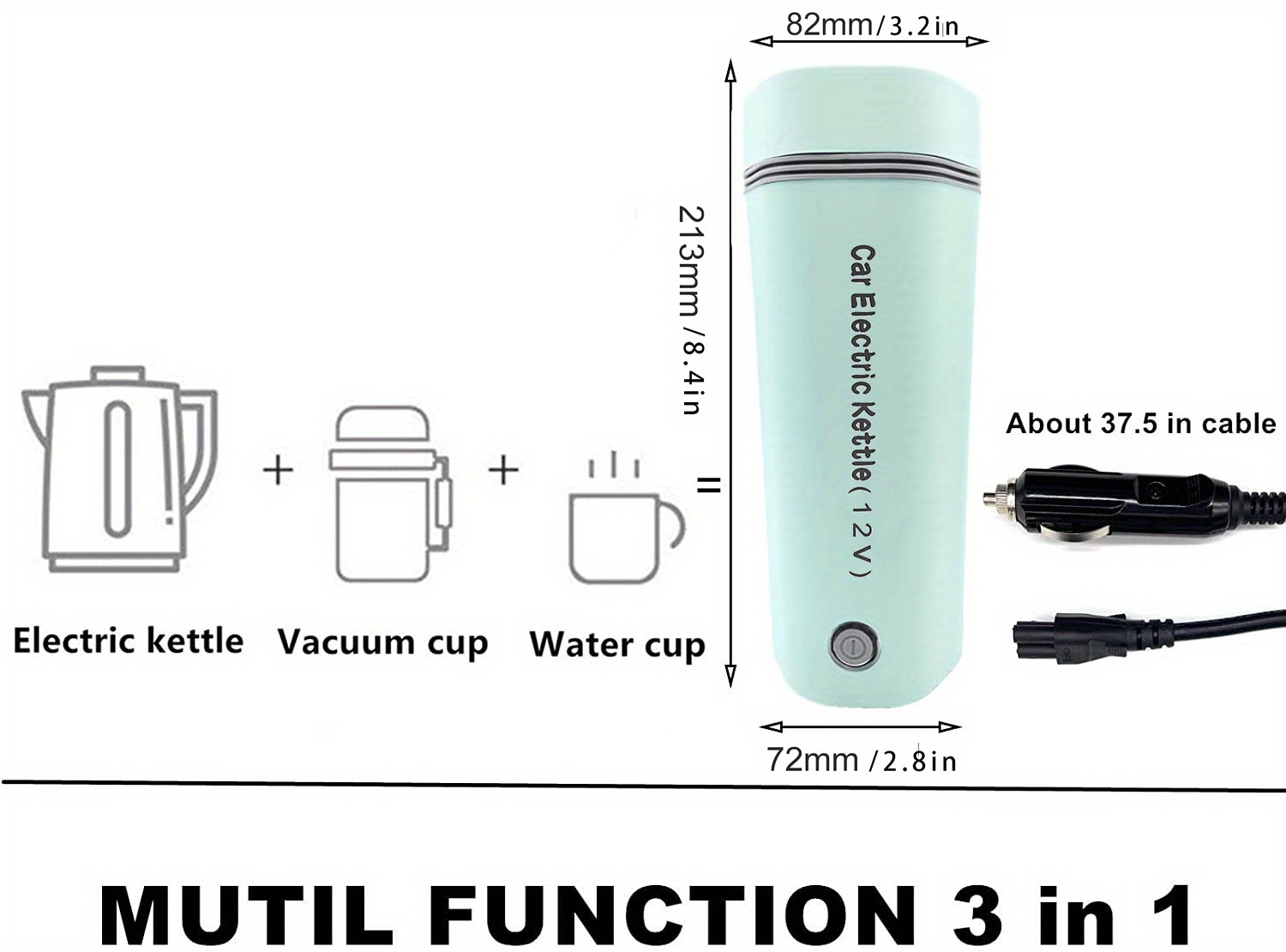 Car Kettle Water Boiler 12v Hervidor Agua Portátil Eléctrico - Temu