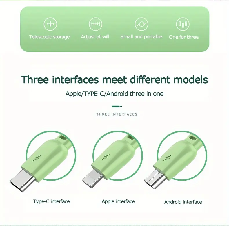 USB Cable in Mint Green