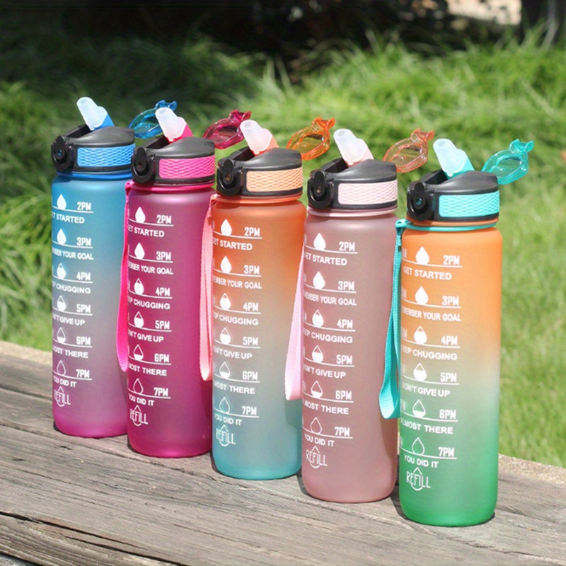 32oz Leakproof Bpa Free Water Bottle Get Fit Outdoor Enthusiasts Ready With Timed Drinking Straw