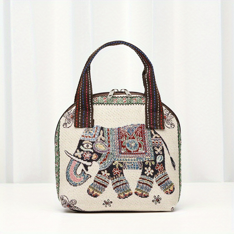 Butterfly Embroidery Handbag Ethnic Style Canvas Shell Bag - Temu