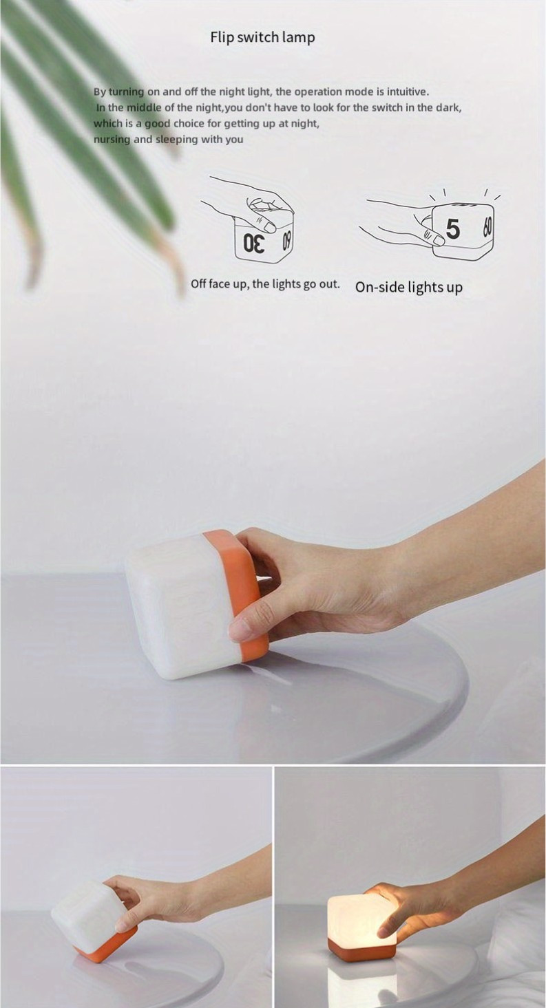 USB Rechargeable LED Cube Night Light
