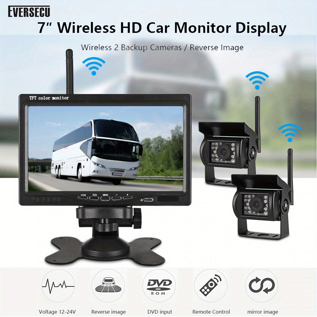 HD Wireless Backup Camera for Trucks, Support Cameras with Digital Wireless Signal, Waterproof Rear View Camera, 5″ TFT-LCD HD Monitor and Reverse - 4