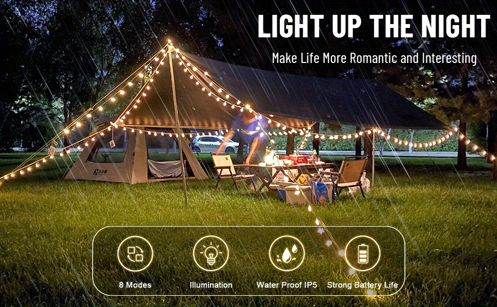 6M Outdoor Camping Atmosphere Lights Camping Tent LED Lighting