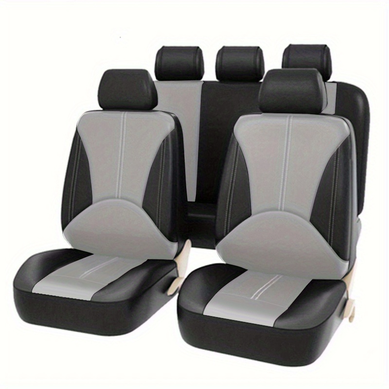 5 Seats Pvc Quilted Leather Seat Faux Covers - Breathable Temu Car