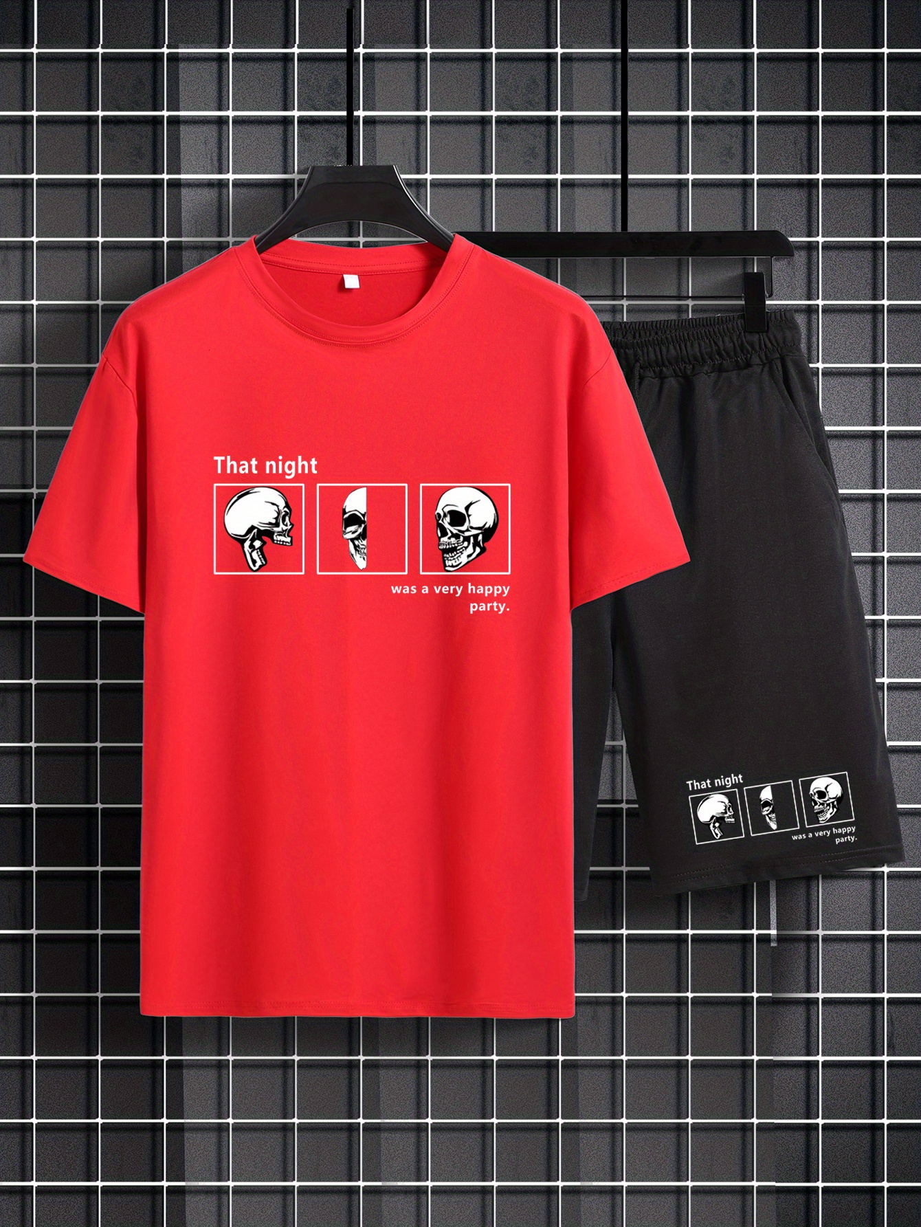 Men's Casual Trendy Skull Graphic Print Comfortable Crew - Temu United