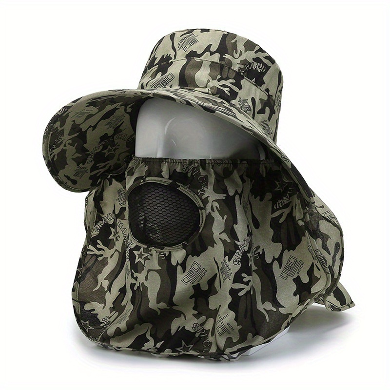Mens Fashion Outdoor Sunshade Hat With Shawl Face Mask Fisherman Hat Extra  Thin Removable, Don't Miss These Great Deals