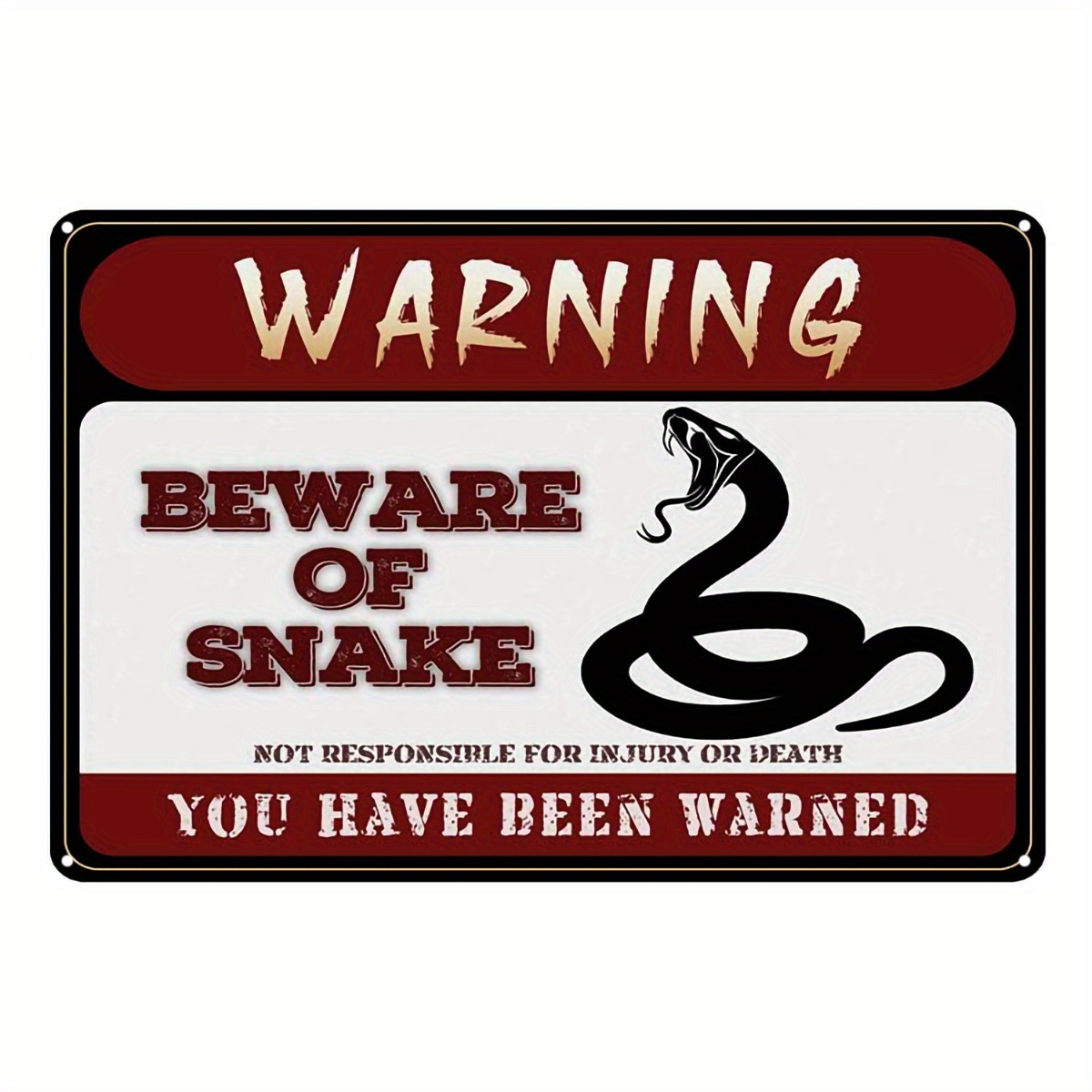 1pc Funny Metal Signs Ball Python Accessories Snake Warning Sign Tin ...