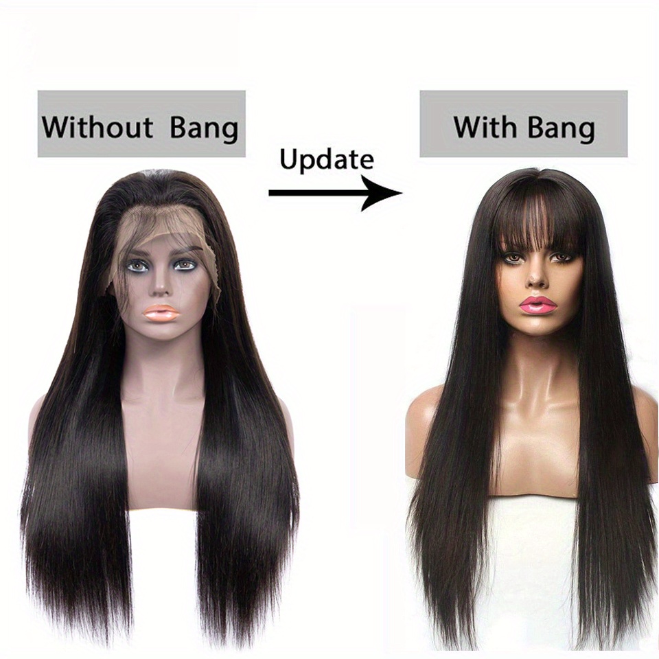 Long lace front wigs with clearance bangs