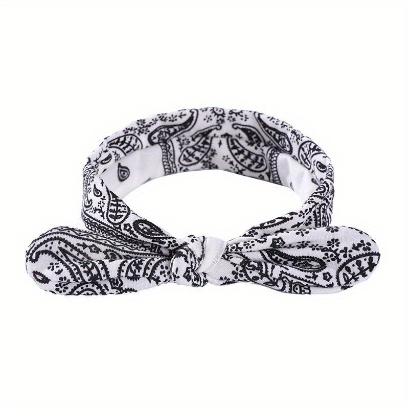 Boho Floral Rabbit Ear Headband Elastic Hair Accessories