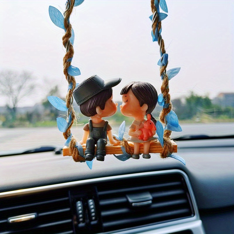 Romantic Anime Couple Swing Pendant Ornament For Car Polymer