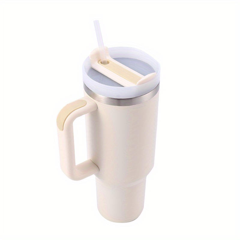 40 oz Stainless Steel Vacuum Insulated Beverage Tumbler with Lid and Straw - Beige