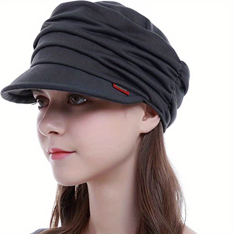 Korean Style Newsboy Hat Lightweight Ruched Soft Brim Flat Fold Casual  Elastic Sports Beret For Women - Temu