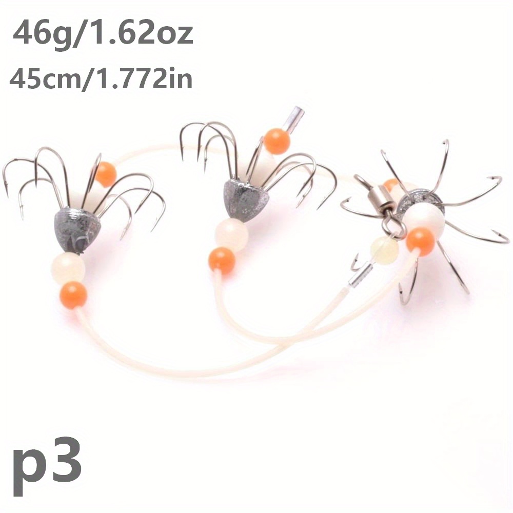 BESPORTBLE 6pcs Squid Hook Outdoor Hanging Hooks Night Fishing Gear Fishing  Bait Squid Fishing Hooks Fish Bait Artificial Fishing Tackle Durable Squid