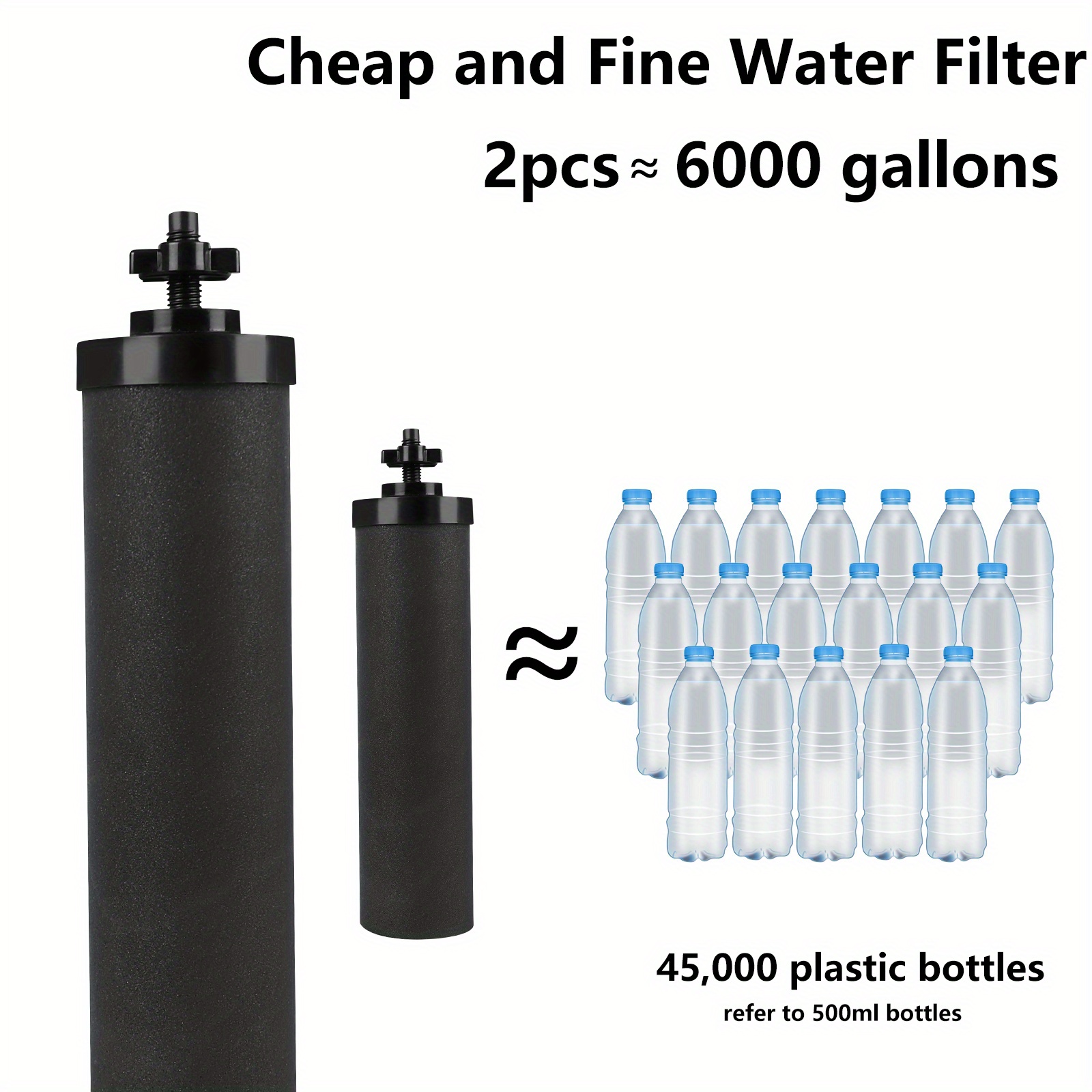 2pcs gravity water filter system and replacement carbon block filter for stainless steel countertop purifying element details 2