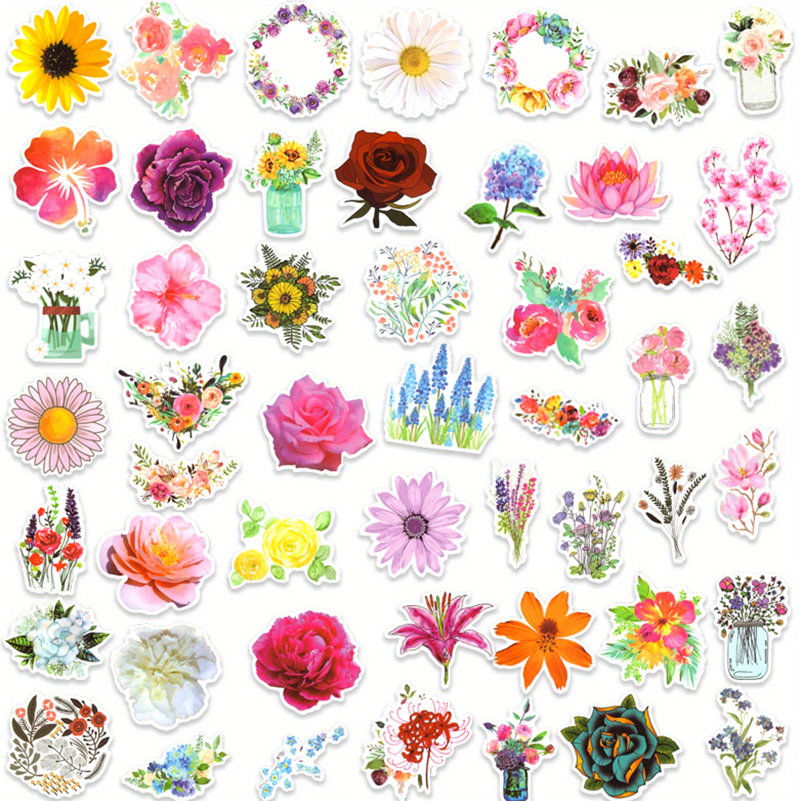 Flower Stickers Vinyl Waterproof Stickers For Laptop Bumper - Temu