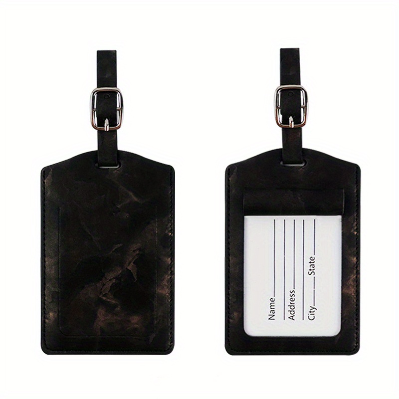 Black Marble Luggage Tag, Leather Goods