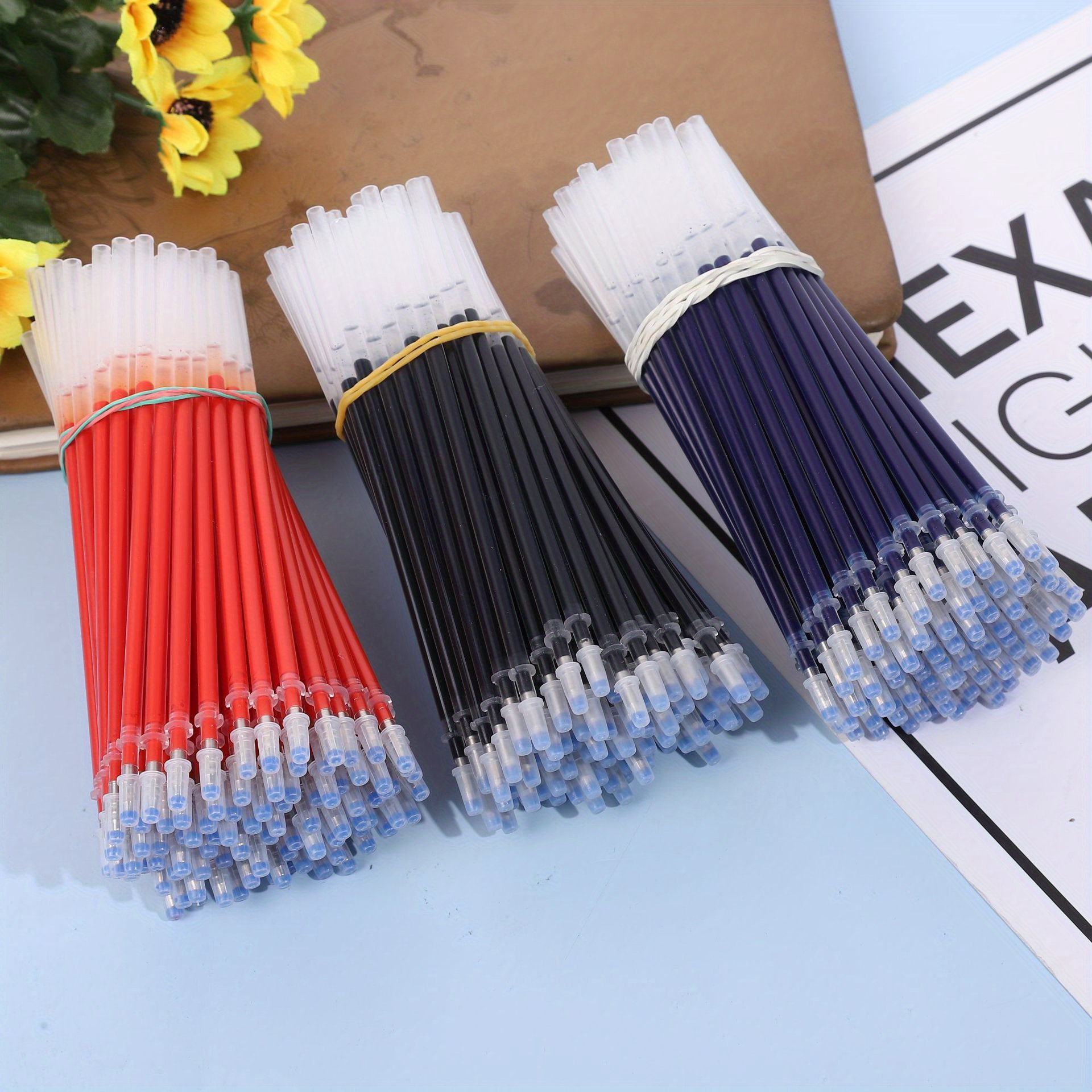23pcs Large Capacity Gel Pens - Smooth 0.5Mm Tip, Black, Blue And Red Ink Colored Ballpoint Pens Kawaii Pens Student Office Stationery School Supplies.