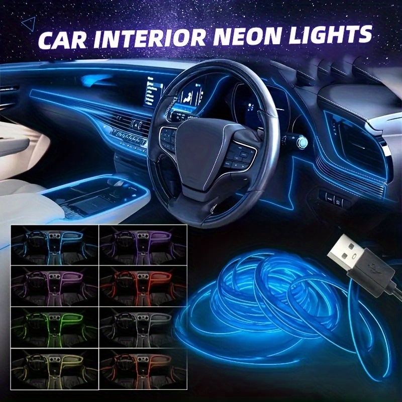 TOPJOWGA Striscia LED per illuminazione interna auto, 5m Striscia LED Auto,  Luci abitacolo Auto Striscia, Luci Abitacolo Auto Led, Auto Ambiente