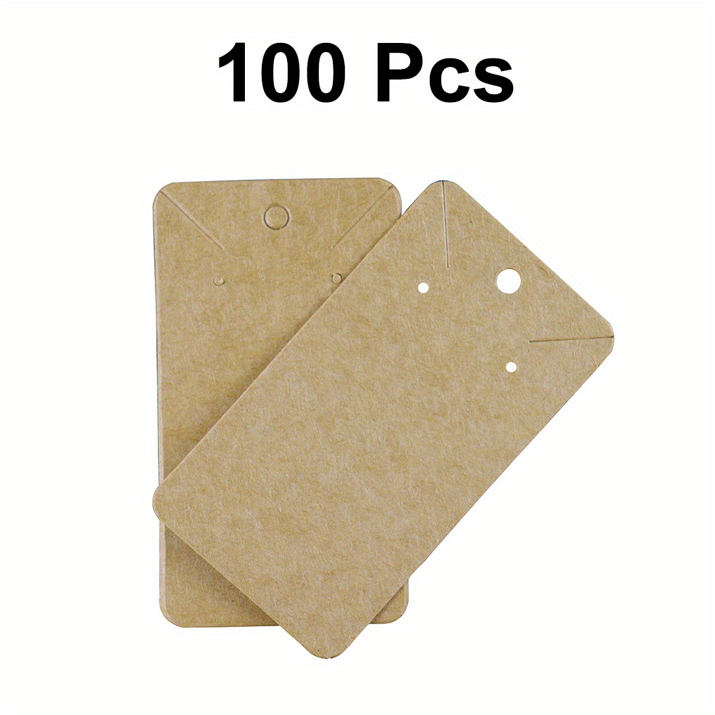 100Pcs White Paper Earring Card with Three Holes Earring Hang Tag