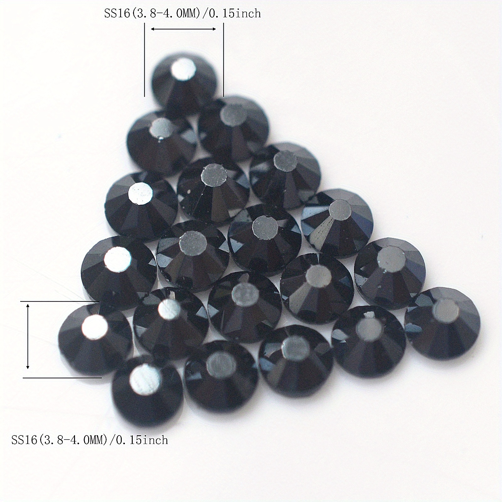 Jet Black Diamantes Hotfix Crystal 3d Nail Glass Rhinestones - Temu