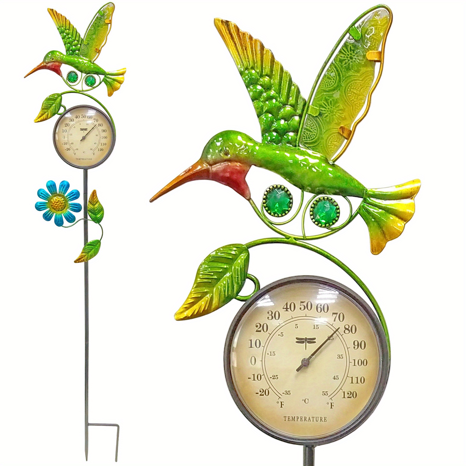 Hummingbird Thermometer Indoor Outdoor Garden Stake, Metal & Glass Bird Art  Decor Sculpture Stick For Lawn Yard Patio Decorations Waterproof, No  Battery Required - Temu
