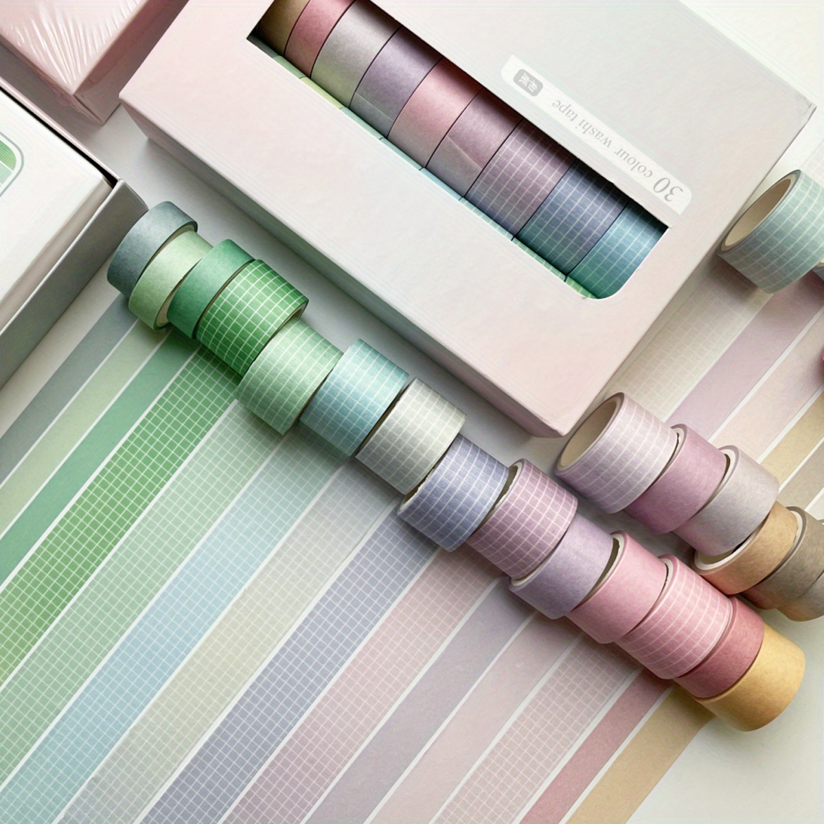 30 Rolls Washi Tape Combo - Pastel Washi Tapes Set