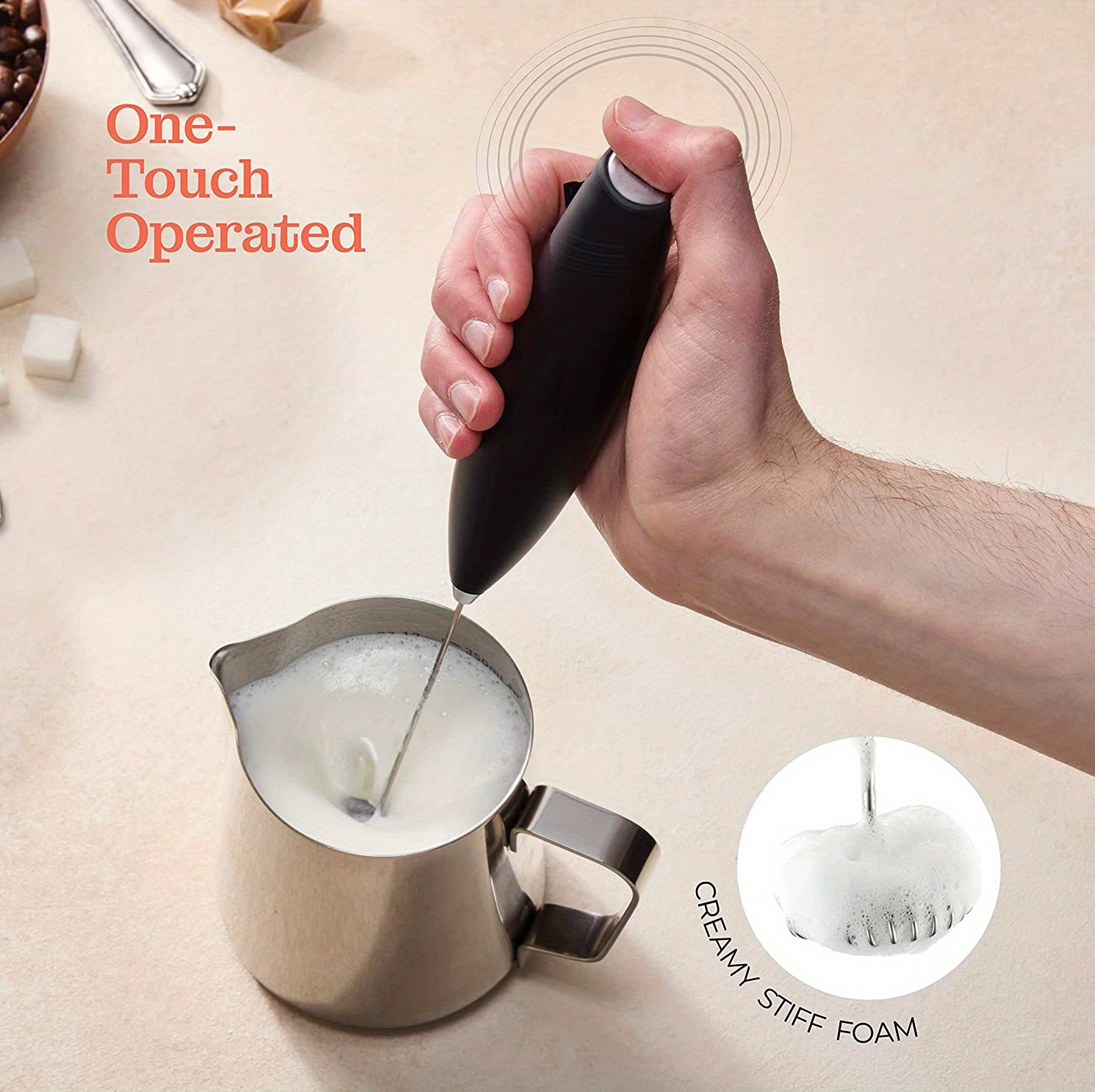 Rechargeable Electric Milk Frother Create Delicious Foam In - Temu