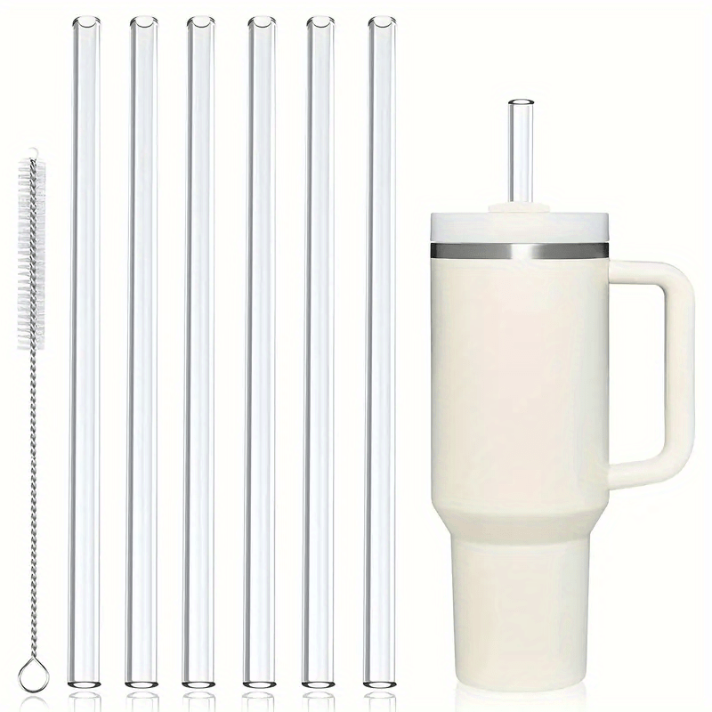 Reusable Clear Plastic Straw With Cleaning Brush - Compatible With Stanley  Cup Tumbler - Temu Denmark