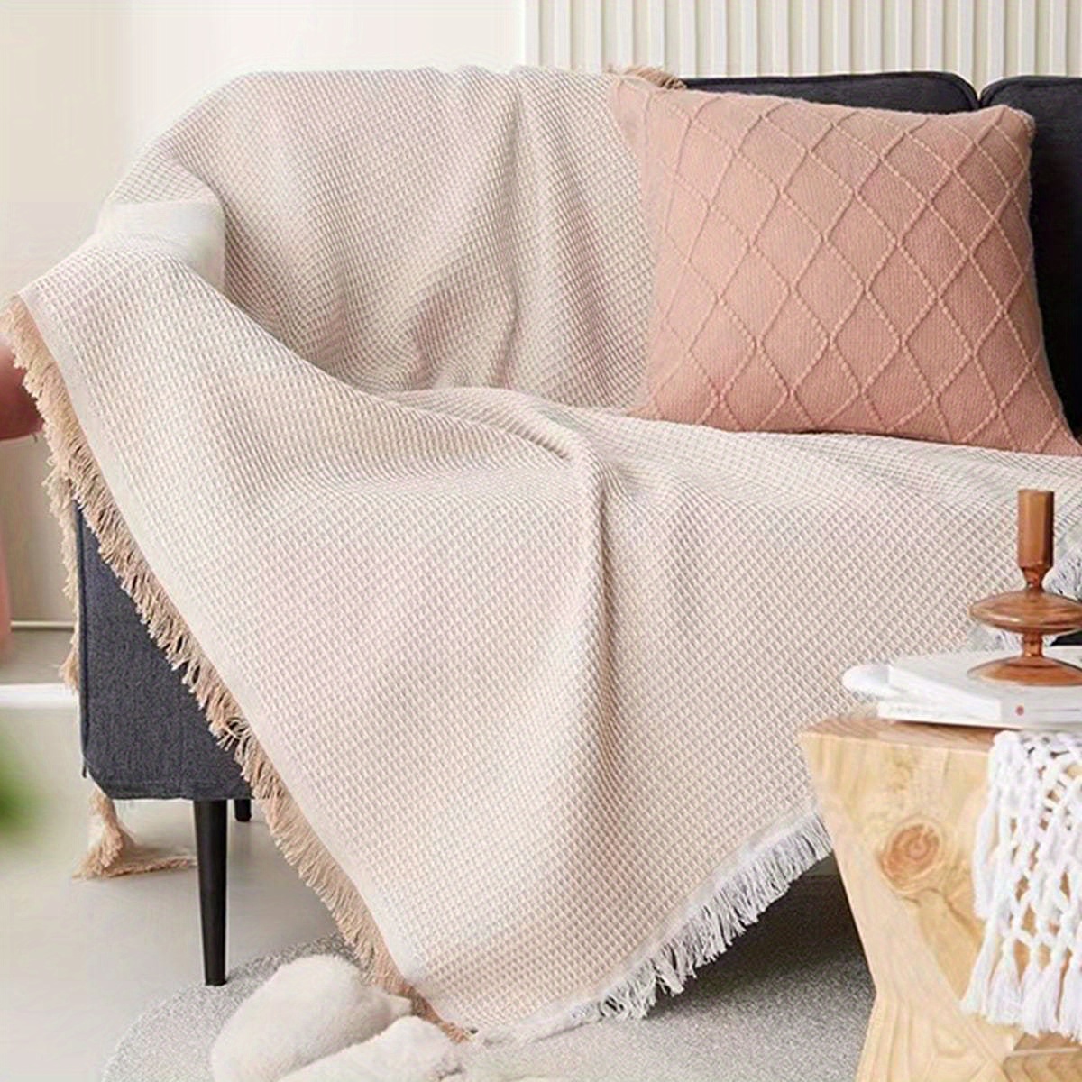 Blush waffle outlet blanket